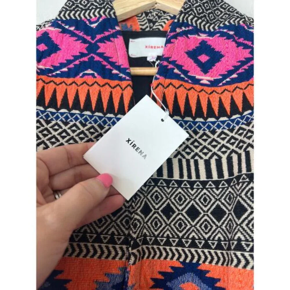 NWT Xirena Brett Quilted Lining Belted Black Multicolor Vest Size: Small - Picture 5 of 10